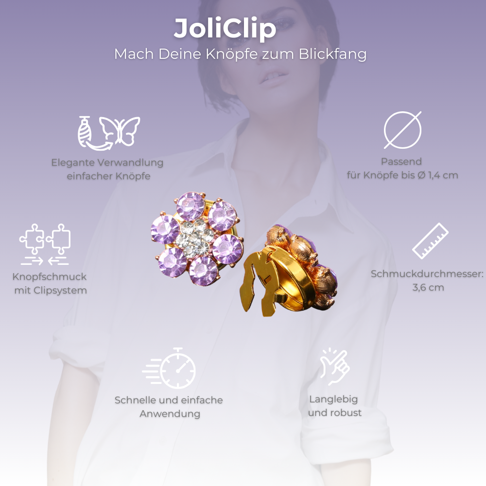 JoliClip Kollektion "Daisy" - Knopfschmuck zum Anstecken an Hemd & Bluse