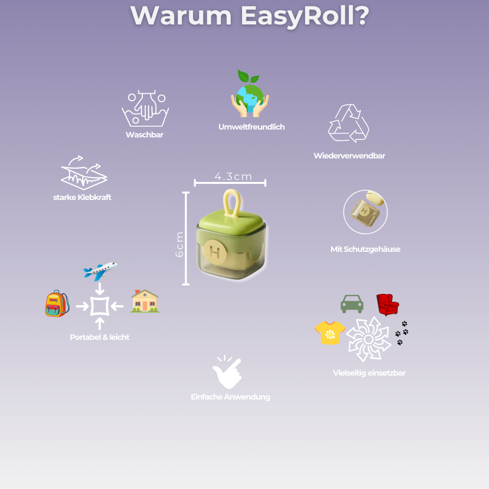 Mini EasyRoll - Dein tragbarer Fusselroller für unterwegs!
