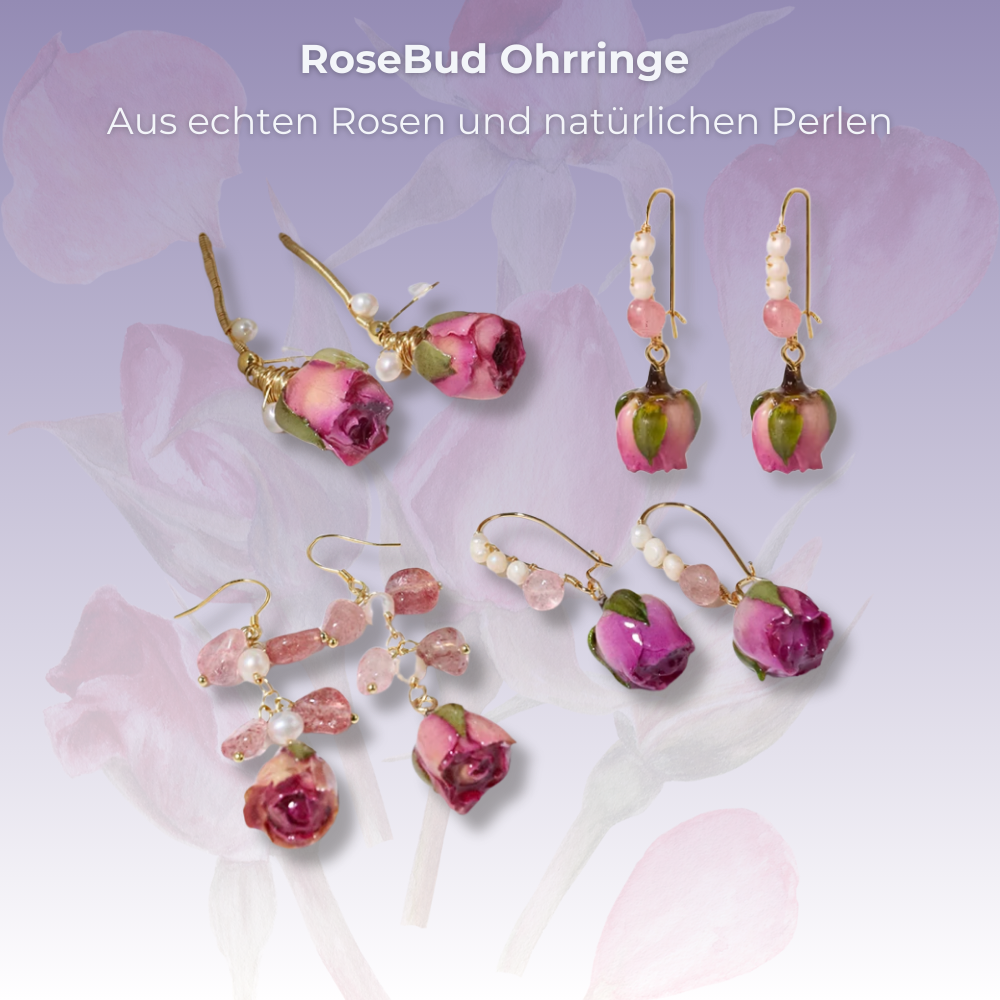 RoseBud - Handgemachte Ohrringe aus echten Rosen