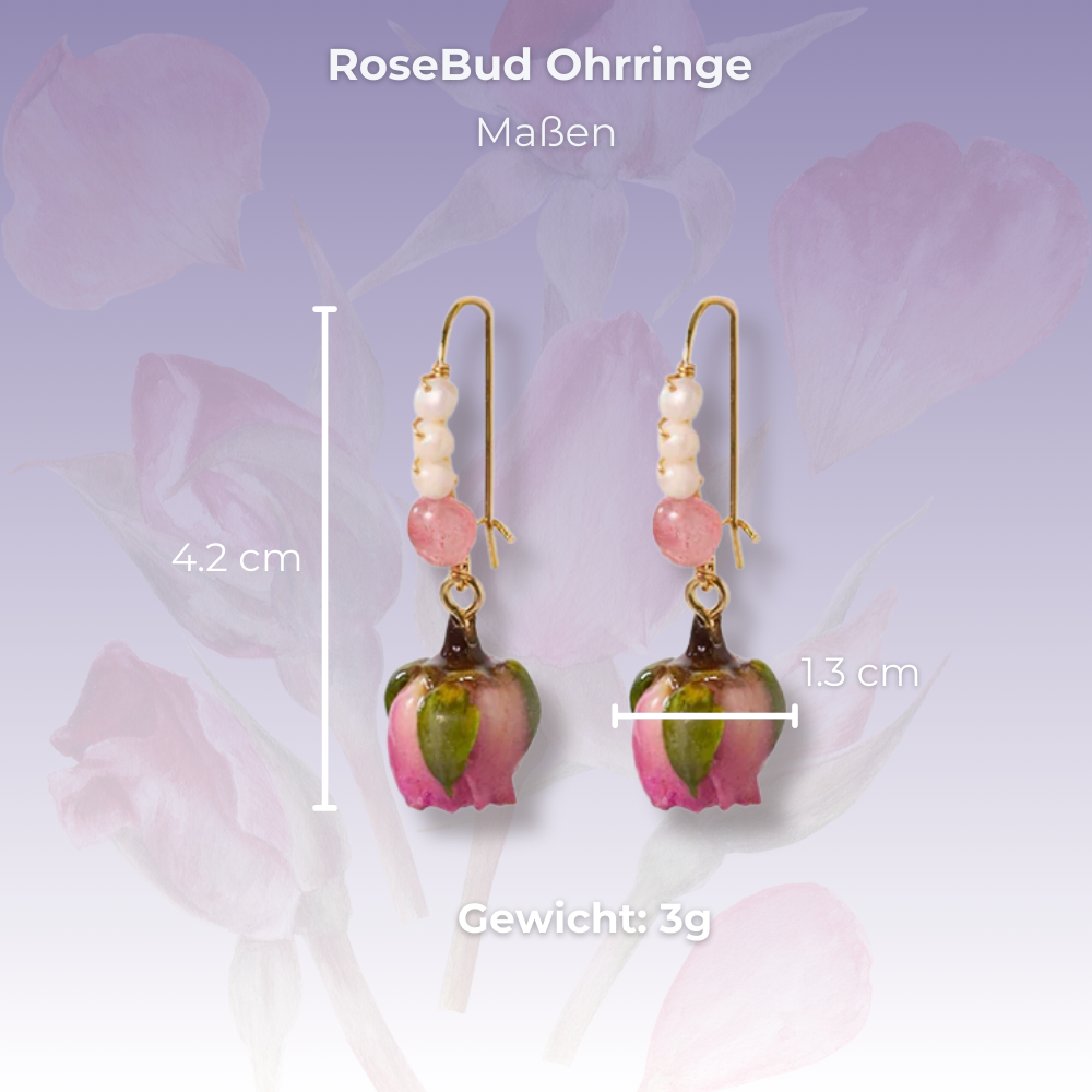 RoseBud - Handgemachte Ohrringe aus echten Rosen