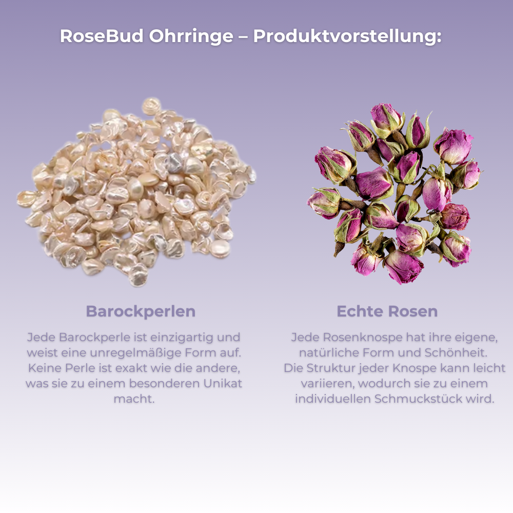 RoseBud - Handgemachte Ohrringe aus echten Rosen